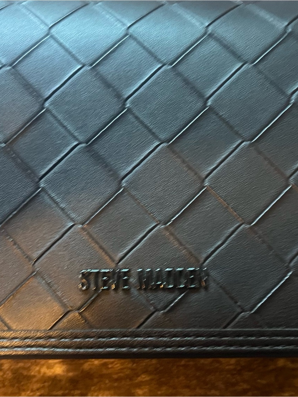 Steve Madden Black Woven Leather over the shoulder Purse